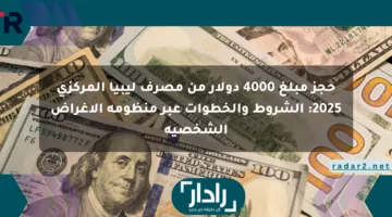 حجز مبلغ 4000 دولار من مصرف ليبيا المركزي 2025: الشروط والخطوات عبر منظومة الأغراض الشخصية